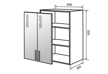 Фото В46 Тумба 2Д 60 Вітрина AL Флет Люкс VIP-master
