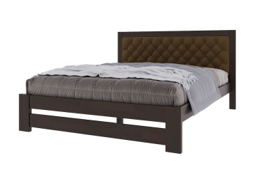 Фото Кровать Arbor Drev Симфония Люкс 160 см обивка ромб тк.Лагуна 11, орех темный