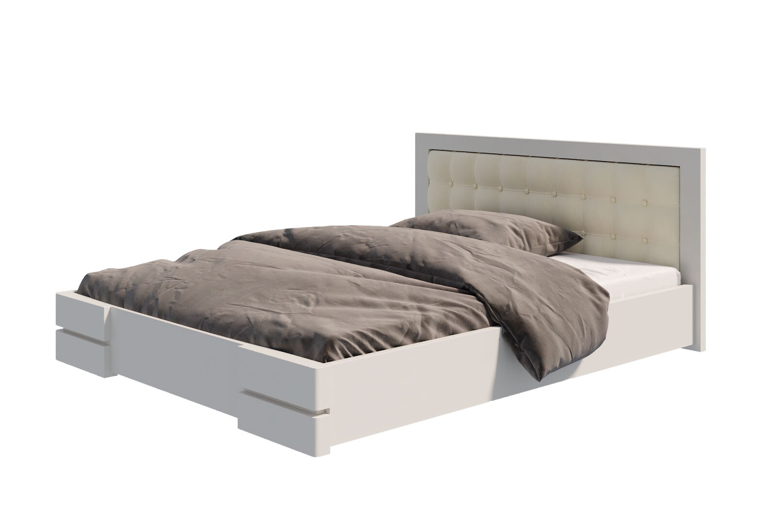 Фото 3 - Ліжко Arbor Drev Регіна Люкс 180 см вис. узголів'я 104 см, прошивка квадрат, тк. Лагуна 03, біле