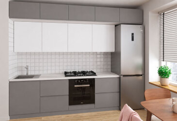 Зображення Кухня VIP-master Інтерно Люкс / Interno Luxe 240 см, сірий мат / білий мат