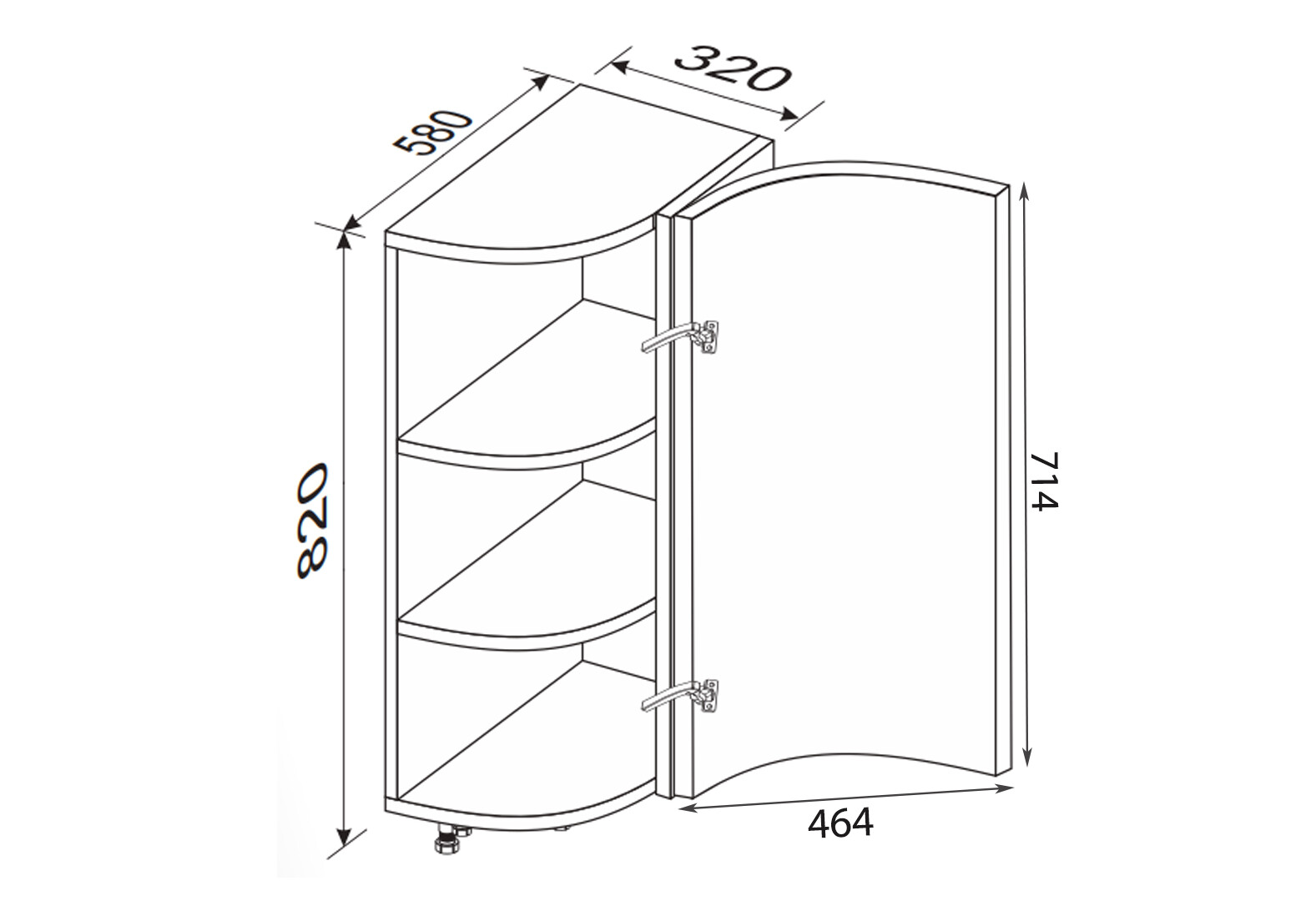 Фото 2 - Низ 30НЗР/820 1дв угловое окончание Глори / Glory МироМарк