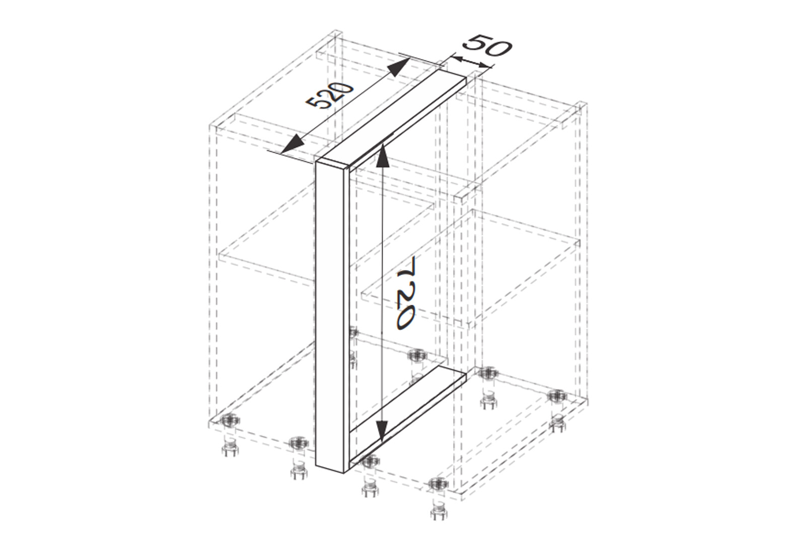 Фото 2 - Низ 5НП/820 пилястра Глори / Glory МироМарк