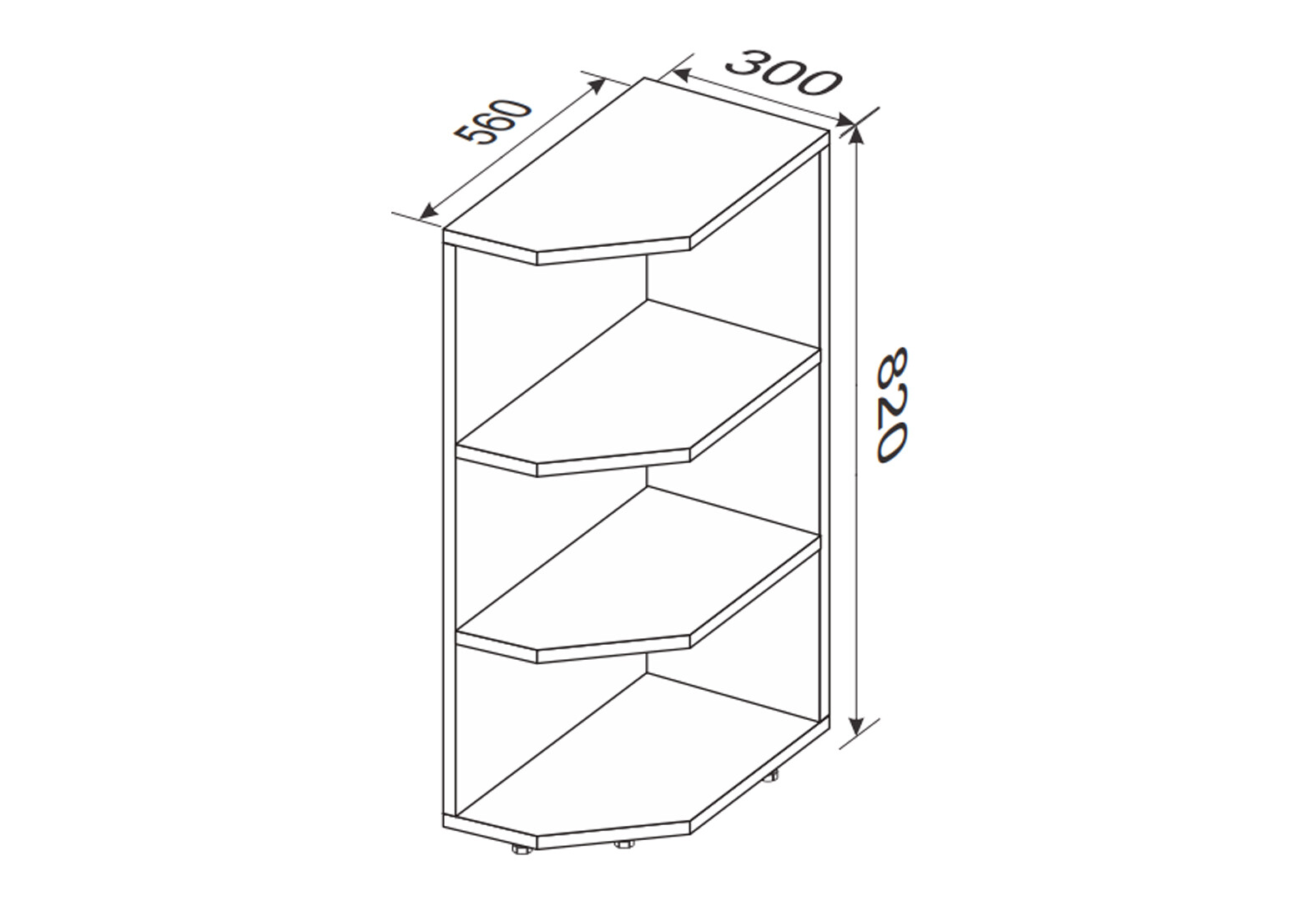 Фото 2 - Низ 30НЗК/820 угловое окончание Лео / Leo МироМарк