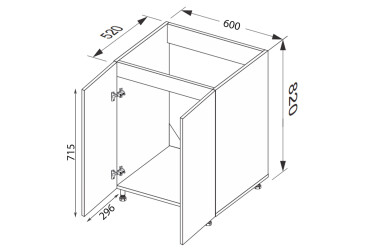 Фото Низ 60НМ/820 2дв мойка