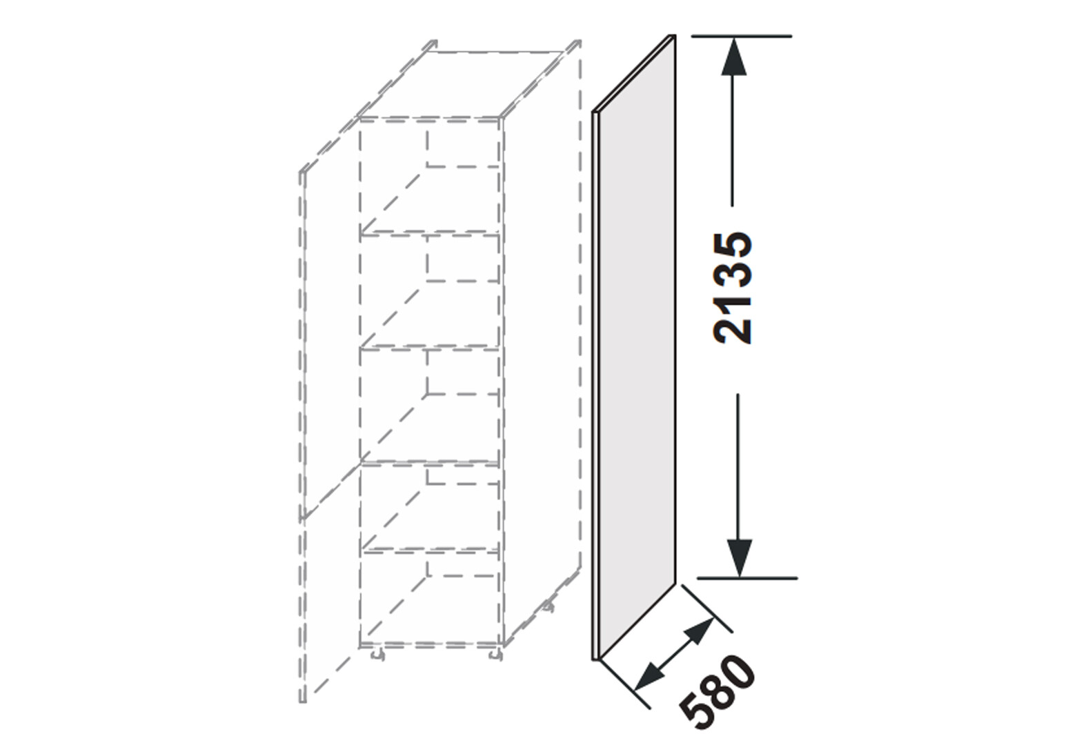 Фото 2 - Боковая панель пенал 2140мм Лео / Leo МироМарк