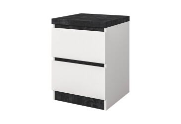 Фото Тумба Svit Mebliv Мия с 2 ящиками 40 см, белый/бетон темный