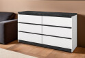 Фото 2 - Комод Svit Mebliv Мия с 6 ящиками 140 см, белый/бетон темный