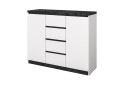 Фото 1 - Комод Svit Mebliv Мия с дверками и 4 ящиками 120 см, белый/бетон темный