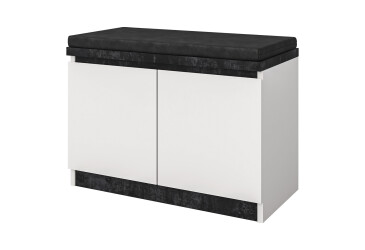 Фото Тумба Svit Mebliv Мия с дверками 80 см, белый/бетон темный