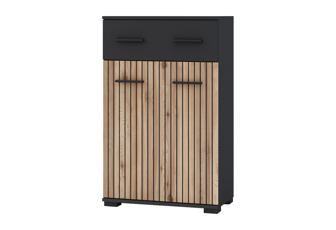 Фото Комод Svit Mebliv Амбре с дверками и ящиком 60 см, дуб артизан/антрацит