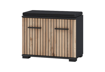 Фото Тумба Svit Mebliv Амбре с дверками 60 см, дуб артизан/антрацит