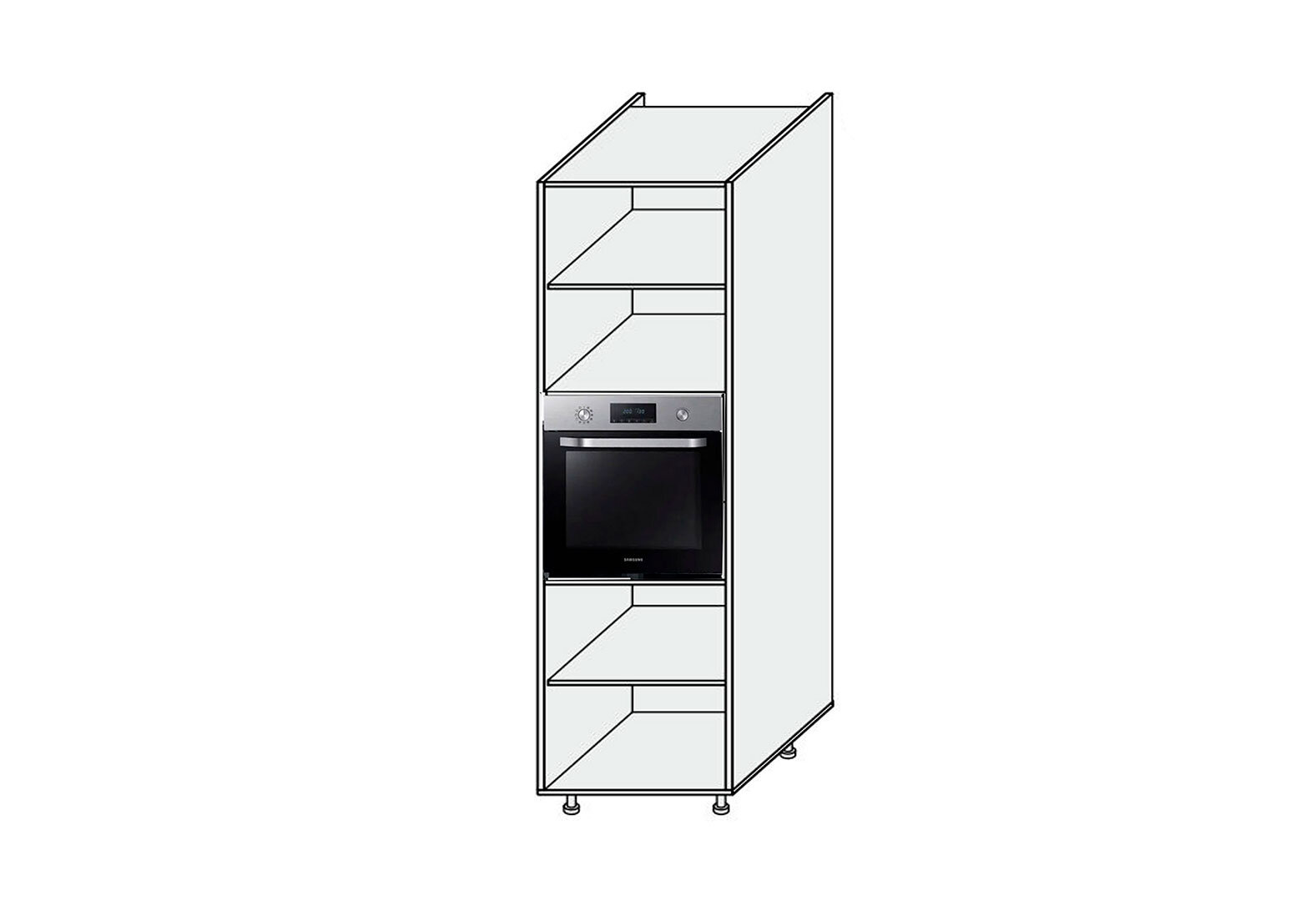 Фото 1 - Корпус Пенал 60ПД Духовка Pro Blum 2140мм МироМарк