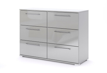 Фото Комод МироМарк Меги / Megy с 6 ящиками 108 см глянец серый шиншилла