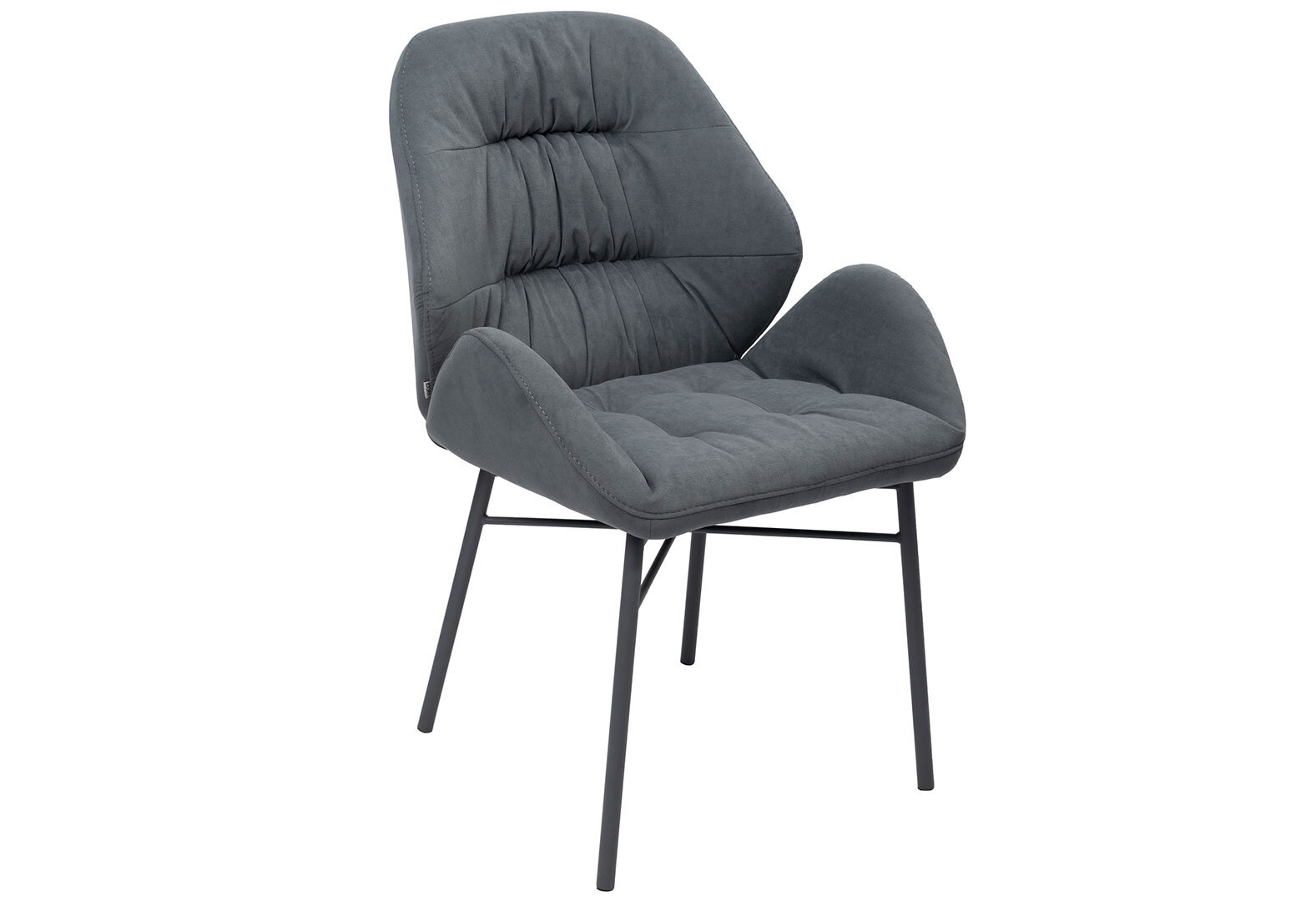 Фото 3 - Стул кухонный Bjorn Колин 88x56x85 см мягкий с подлокотниками, серый Uttario Velvet 2970, опора серая