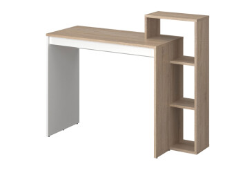 Фото Стол компьютерный ВМВ Холдинг Н 110x40 см с полками и надставкой, дуб сонома/белый