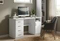 Image 2 - Стіл письмовий Київський стандарт Е1 СМ 135x60 см з тумбою і шухлядами, білий структурний new