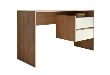 Фото Стол письменный Moreli ST0006 125x52 см с ящиками, дуб сонома/белый