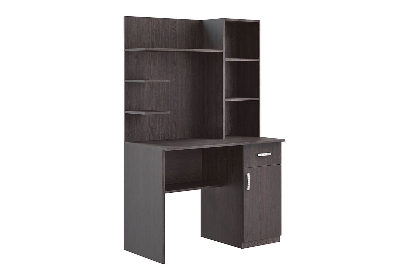 Фото 1 - Стол письменный Киевский стандарт Е6 СМ 100x60 см с тумбой, ящиком и надставкой, венге