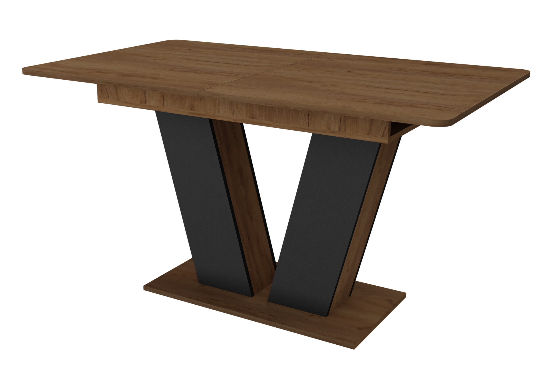 Фото 1 - Стол обеденный Неман Дэн 140x80 см раскладной, дуб крафт золотой / графит