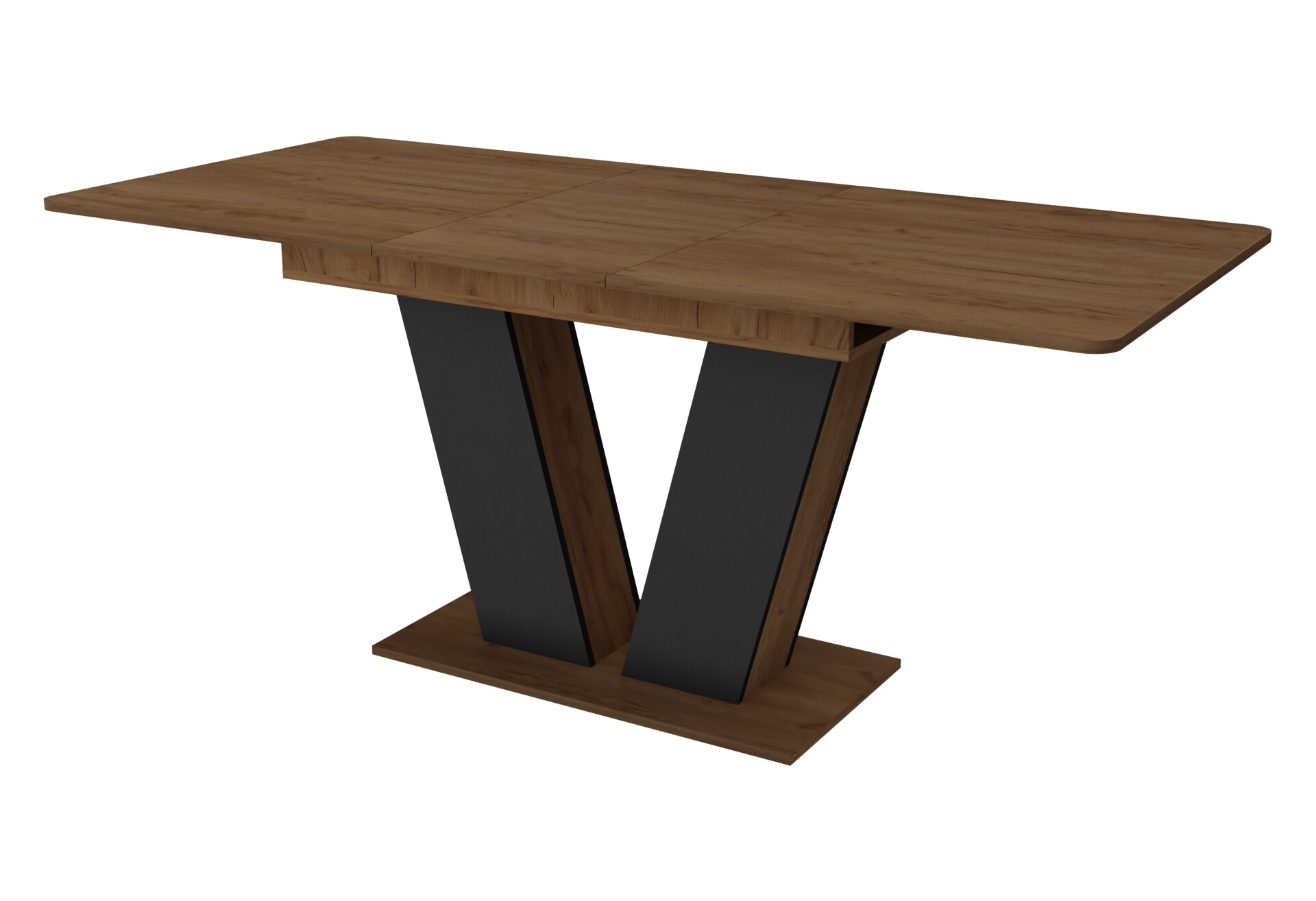 Фото 2 - Стол обеденный Неман Дэн 140x80 см раскладной, дуб крафт золотой / графит