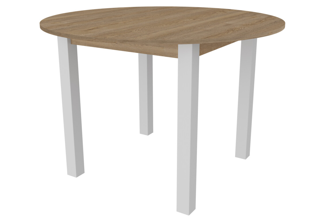 Фото Стол обеденный Неман Эль 88x88 см, дуб песочный / белый