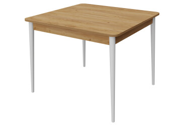 Фото Стол обеденный Неман Моно 88x88 см, дуб крафт золотой / белый