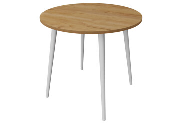 Фото Стол обеденный Неман Сет 4 78x78 см, дуб крафт золотой / белый