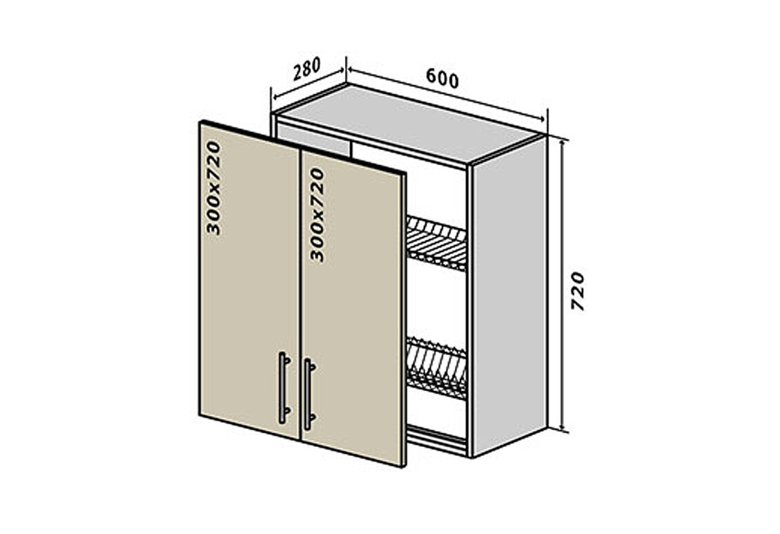 Фото В7 Тумба Сушка 2Д 60 Моно VIP-master