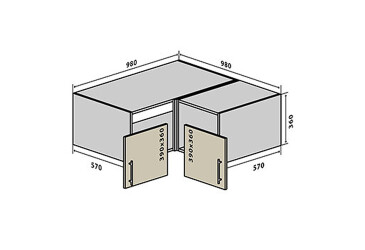 Фото В81 Тумба угловая 98 Моно Вип-Мастер