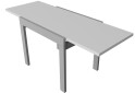 Фото 2 - Стол обеденный Неман Корс 89x69 см розкладний, белый, ножки серые
