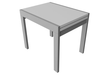 Фото Стол обеденный Неман Корс 89x69 см розкладний, белый, ножки серые