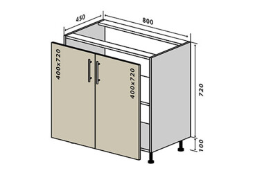 Фото Н7 Тумба 2Д 80 Моно Вип-Мастер