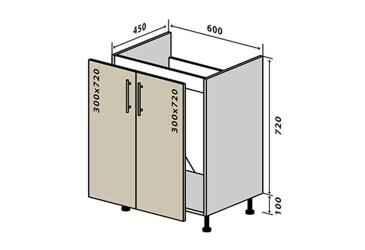 Фото Н13 Тумба мойка 2Д 60