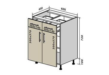 Фото Н26 Тумба 2Ш2Д 60