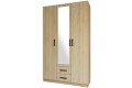 Фото 1 - Шафа Garant NV Simple / Сімпл 3-дверна з 2 шухлядами та дзеркалом 120 см, дуб сонома