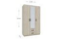 Image 3 - Шафа Garant Simple / Сімпл 3-дверна з 2 шухлядами та дзеркалом 120 см, дуб сонома