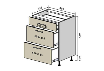Фото Н28 Тумба 3Ш 60