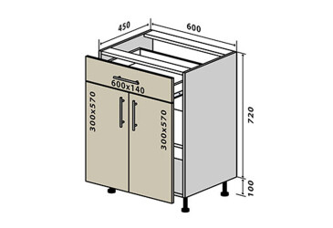 Фото Н30 Тумба 1Ш2Д 60