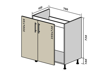 Фото Н44 Тумба мойка 2Д 70
