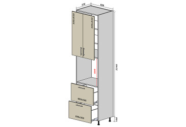 Фото Н21 Пенал 2Д2Ш 234 New Моно Вип-Мастер