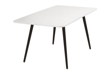 Фото Стол обеденный Новый Стиль Casey Black (18) 120x80 см раскладной, белый / чёрные ножки