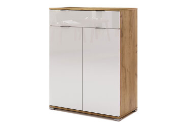 Image Комод MiroMark Асти 2-дверный с 1 ящиком 80 см Дуб крафт/Белый