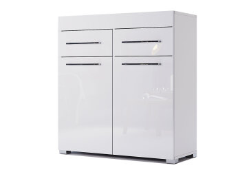Image Комод MiroMark Аманда 2-дверный с 2 ящиками 90 см, глянец белый