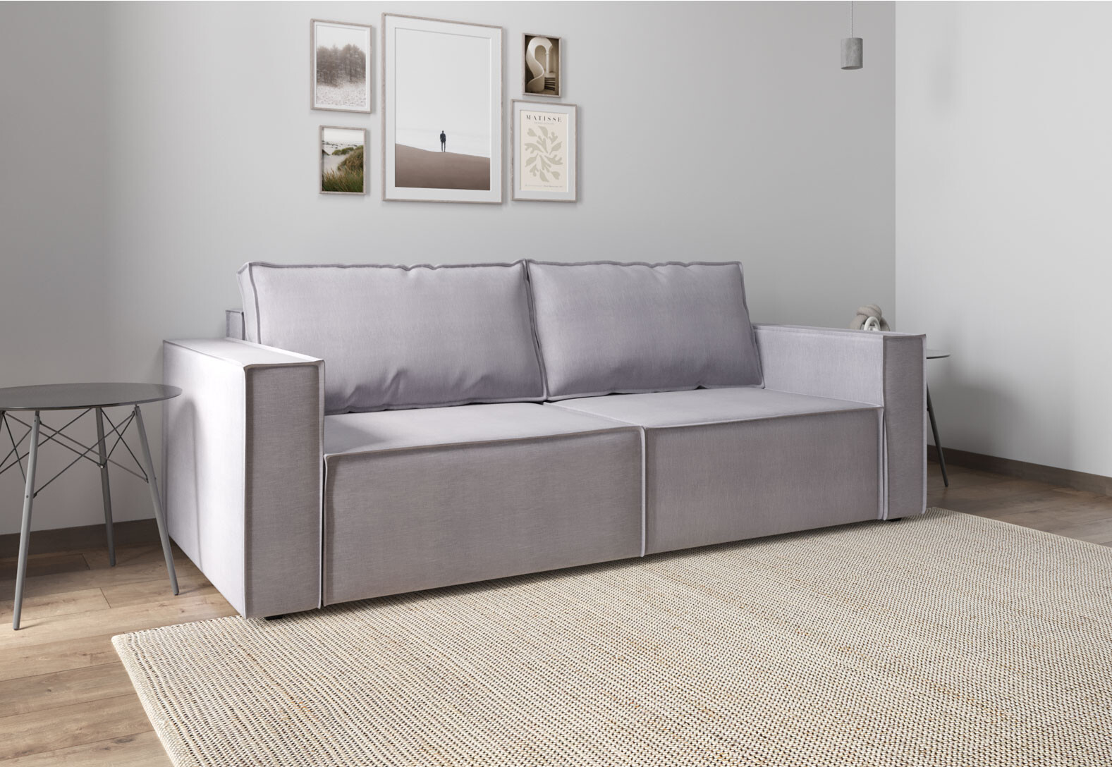 Фото 2 - Диван Vika Мікадо 242x115 см, світло-сірий (Life 24)