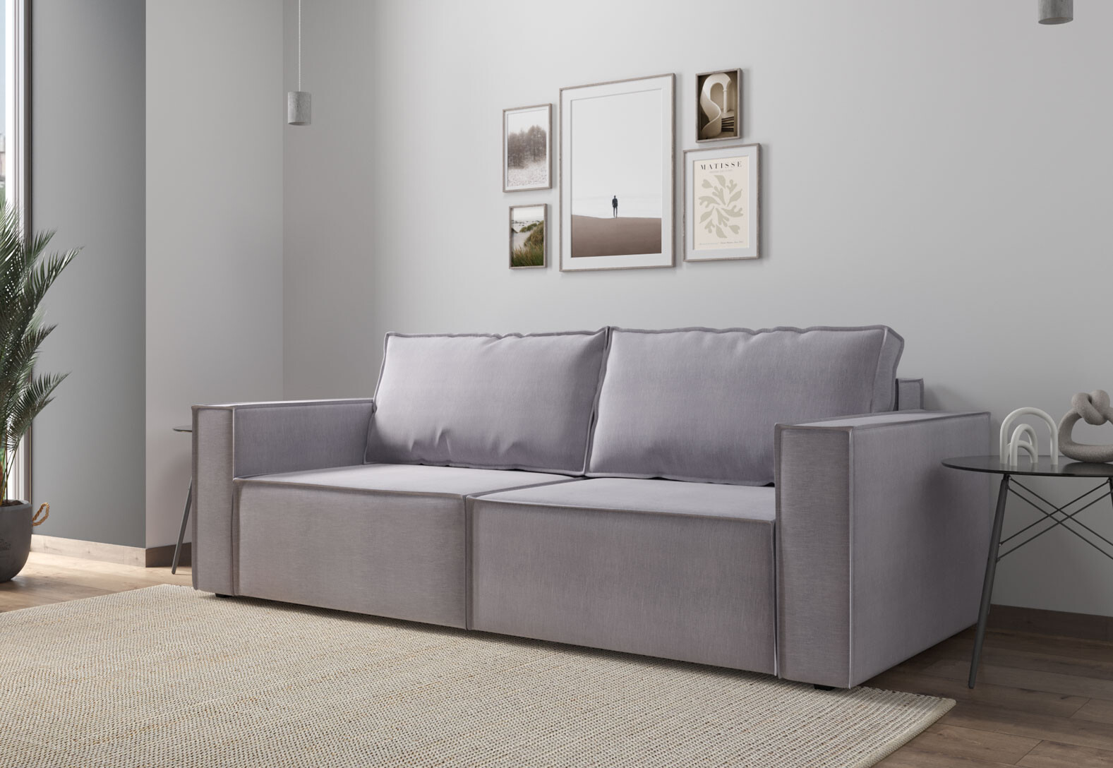 Фото 4 - Диван Vika Мікадо 242x115 см, світло-сірий (Life 24)