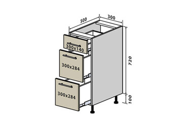 Фото Н8 Тумба 3Ш 30