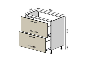 Фото Н11 Тумба 2Ш 80 Моно Luxe Вип-Мастер