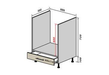 Фото Н12 Тумба для духовки 1Ш New