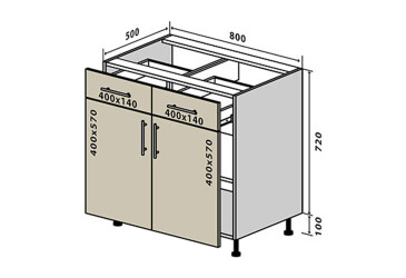 Фото Н27 Тумба 2Ш2Д 80 Моно Luxe Вип-Мастер