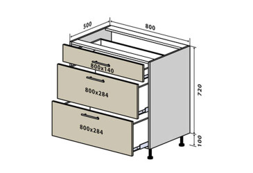 Фото Н29 Тумба 3Ш 80 Моно Luxe Вип-Мастер